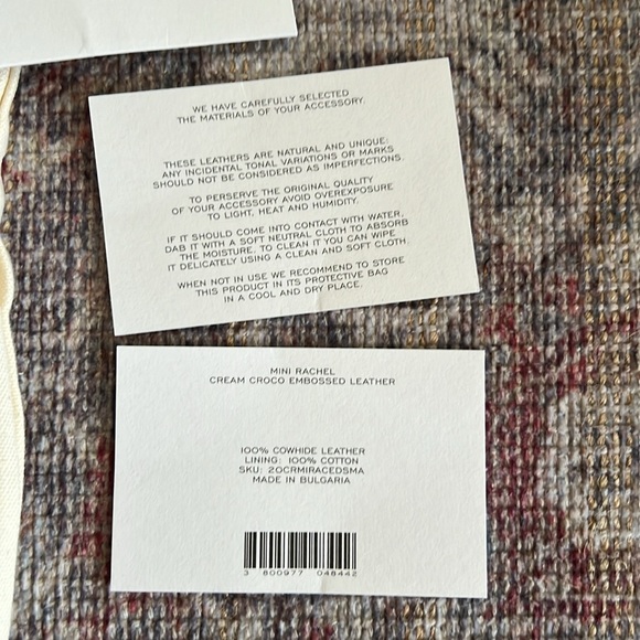 BY FAR Mini croc Rachel shoulder bag in Off-White - Picture 7 of 8